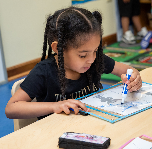 Toddle Scribbling with Blue Pen
