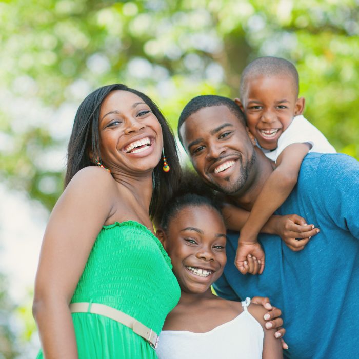 family together smiling