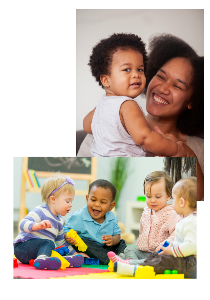 mom with baby and other babies playing