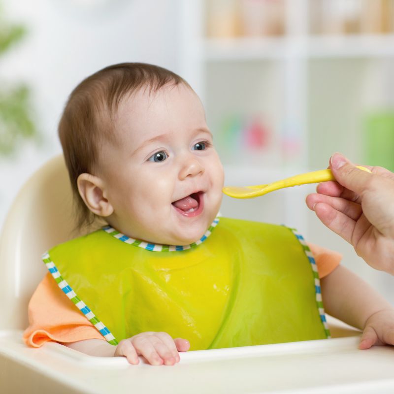 baby eating food