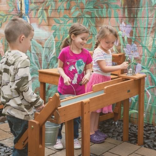 Preschoolers playing outside at ChildScape in Tallmadge OH