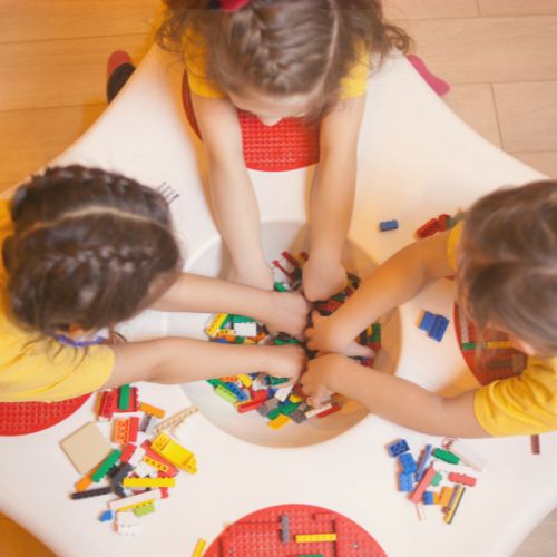 kids playing with legos