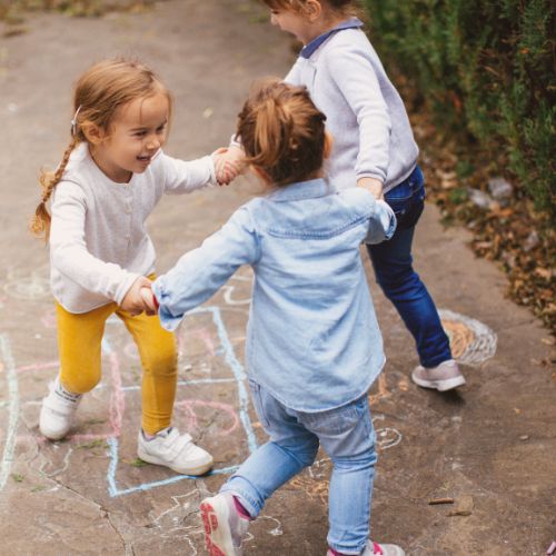 toddlers playing outside